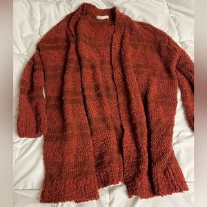 Mesh & Lace burnt red cardigan